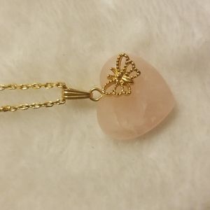 Avon Heart Butterfly Quartz Necklace
